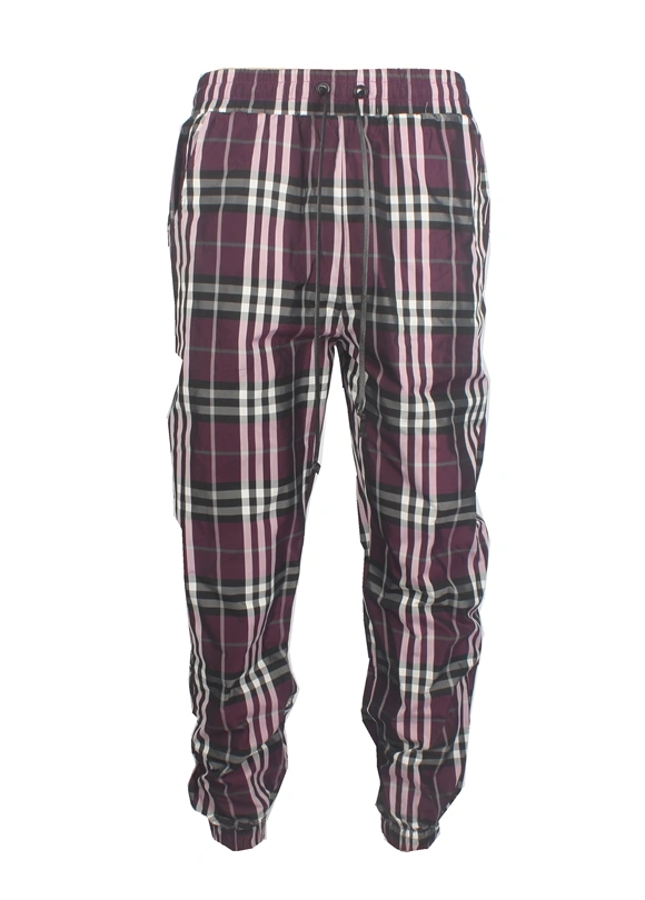 Hip-hop street dance purple plaid loose tide male BF wind summer thin section ajobyajo same paragraph high street shrink leg casual pants