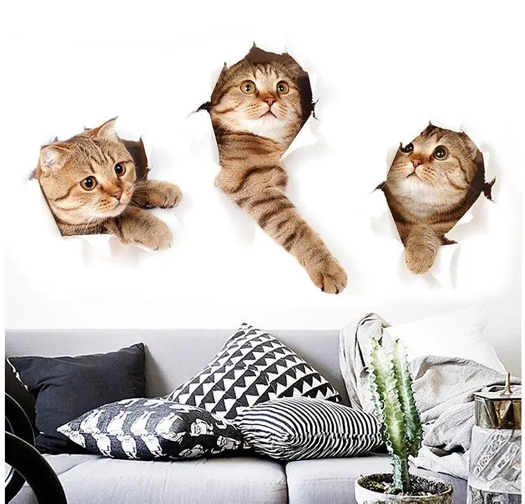 3D Cat Wall Decal