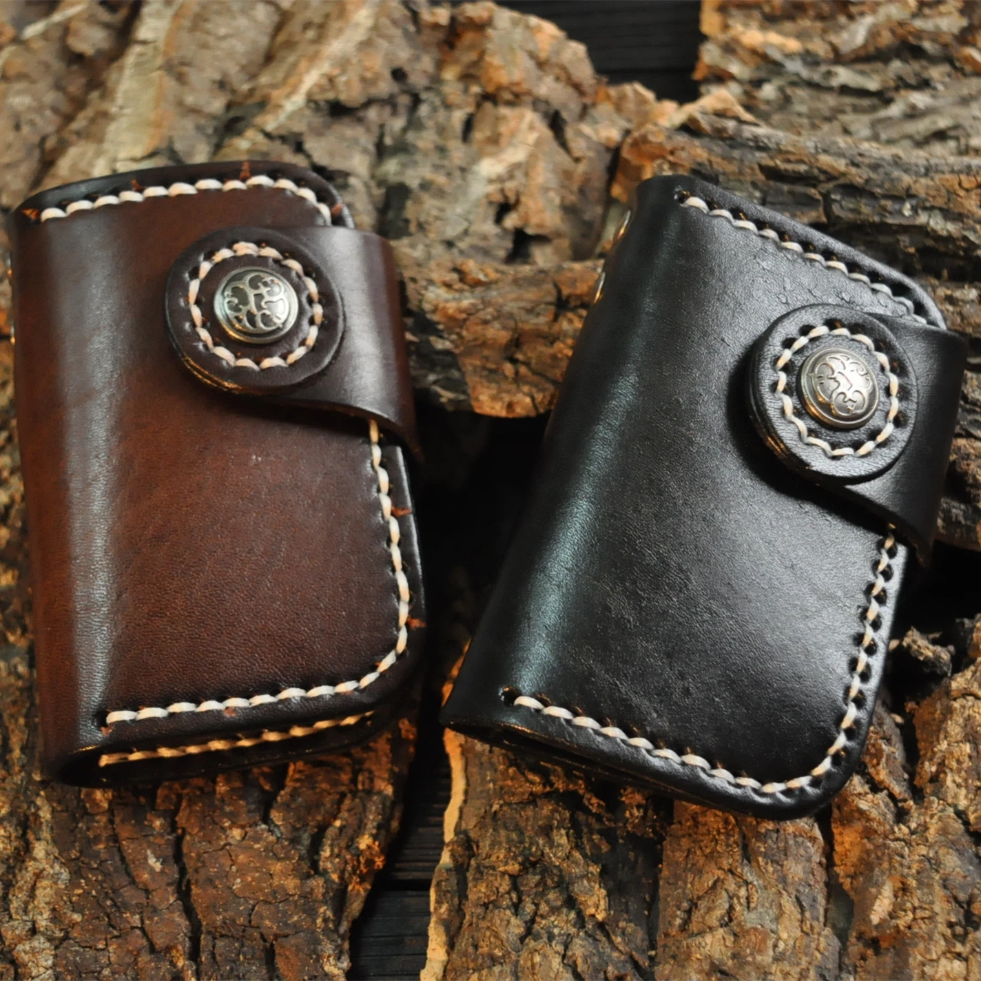 Cowhide handmade car key case