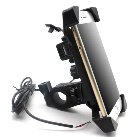 Motorcycle mobile phone holder shockproof with electric universal charger