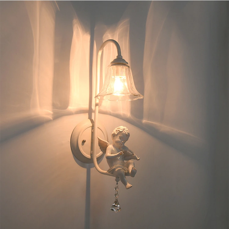 Little angel creative bedroom bedside wall lamp