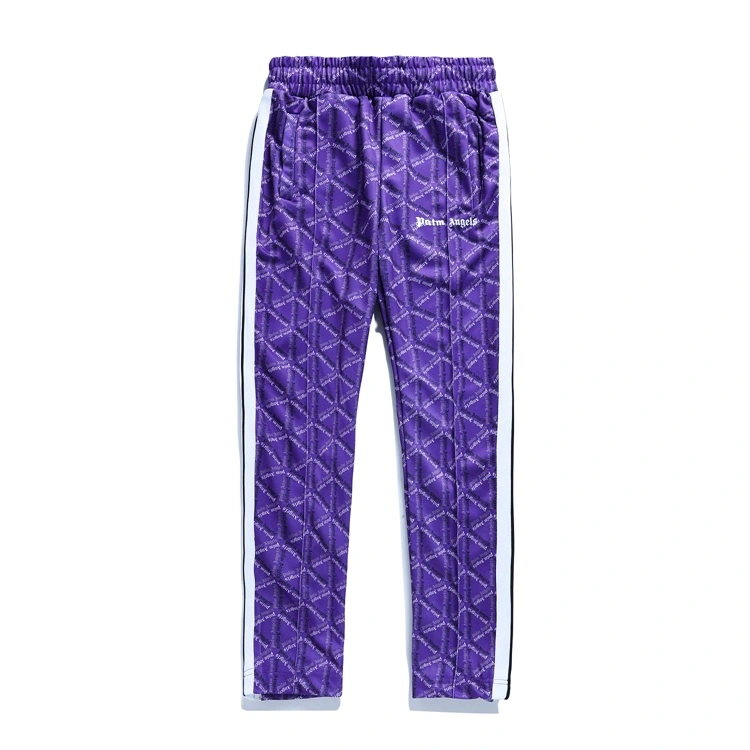 Printed three-bar retro sports pants