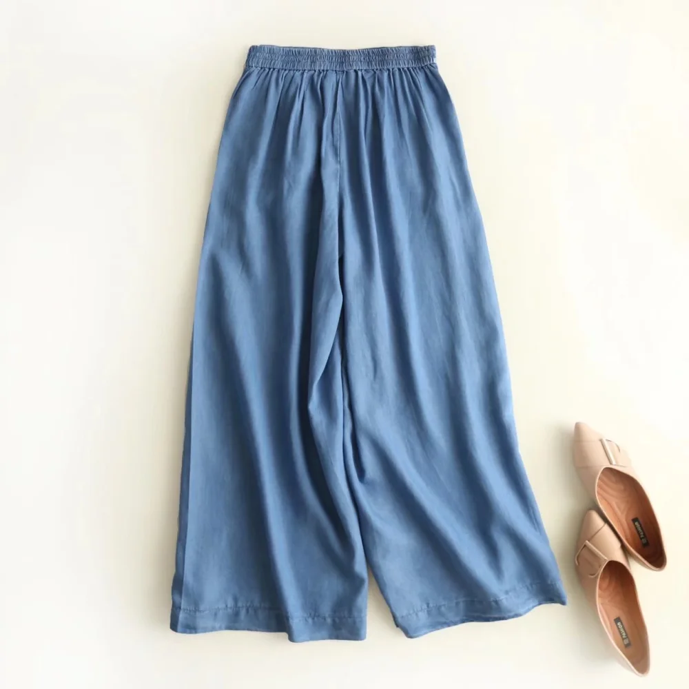 spring and summer new European and American Wind women's wear beads, cowboy, wide leg pants.