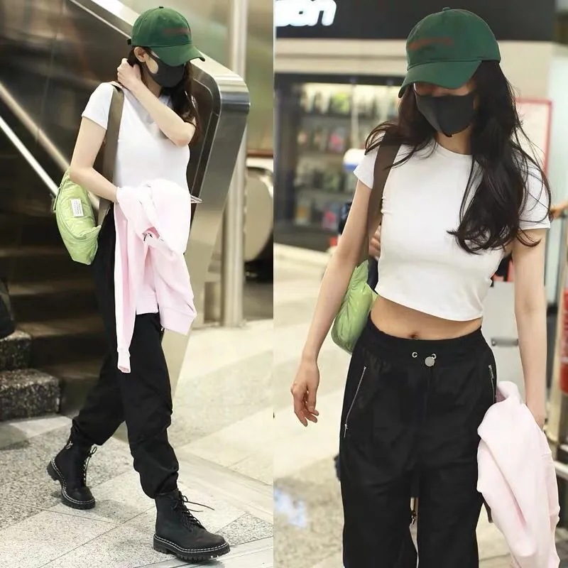 Overalls, white t-shirt, women's suit