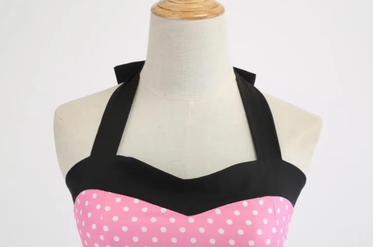 The polka dot strapless dress