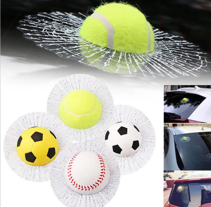 Hot 3D stereo football basketball tennis baseball tennis crazy car glass motor vehicle supplies wholesale labeling