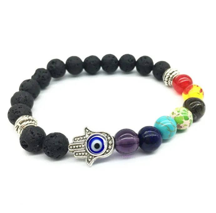 Buddha Beads Volcanic Stone Colorful Yoga Energy Bracelet