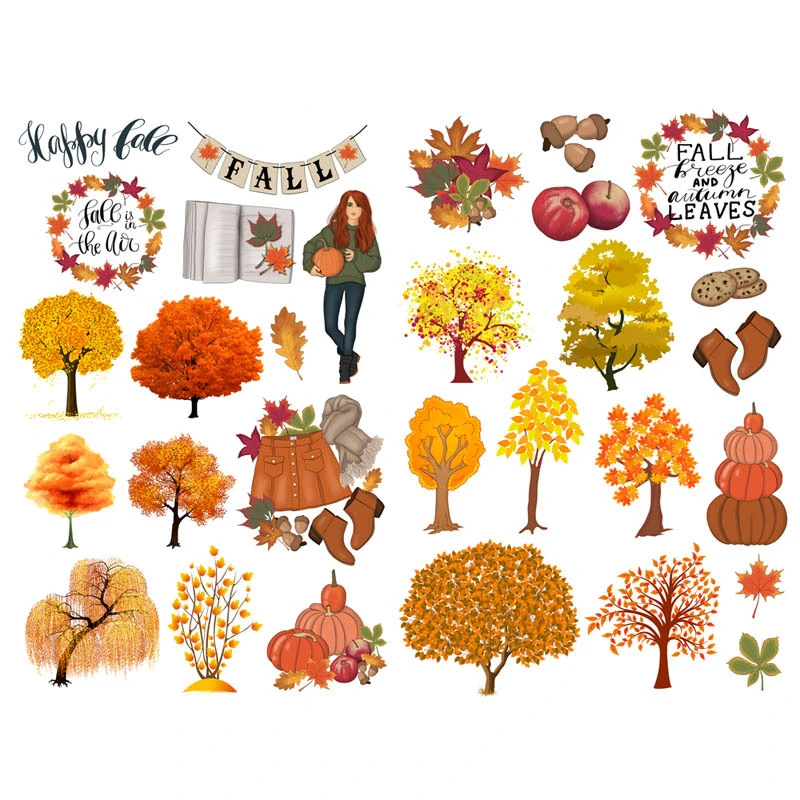 Christmas Autumn Leaves Wall Sticker