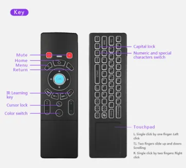 T6c wireless flying mouse colorful backlight mini keyboard