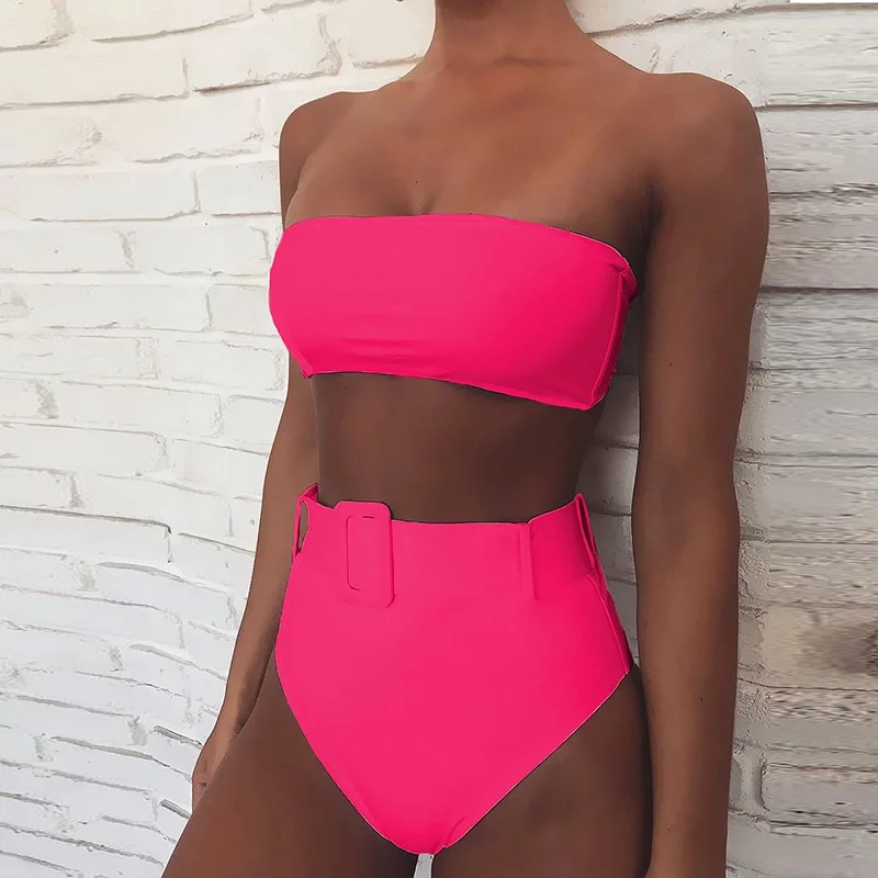 Bikini swimsuit high waist cover belly