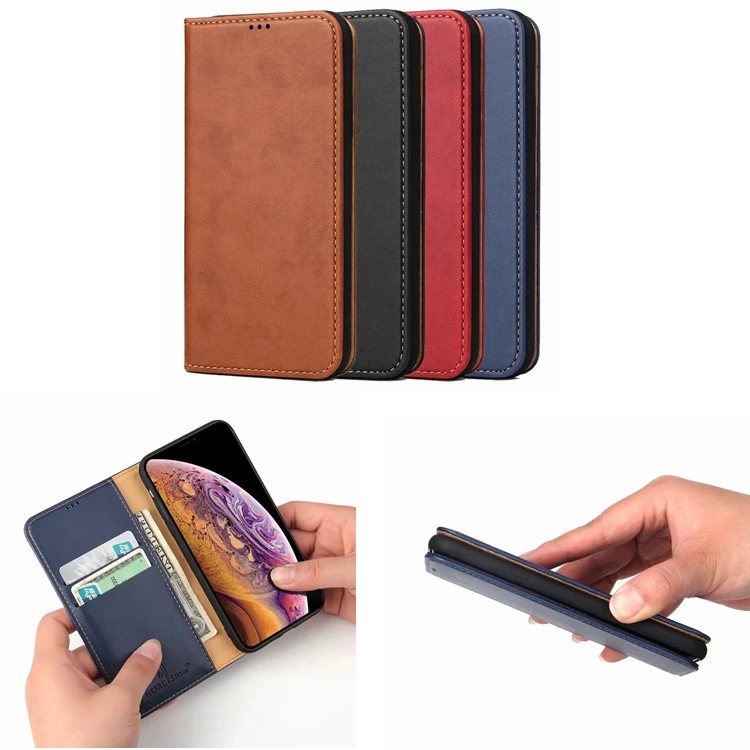 Clamshell leather phone case