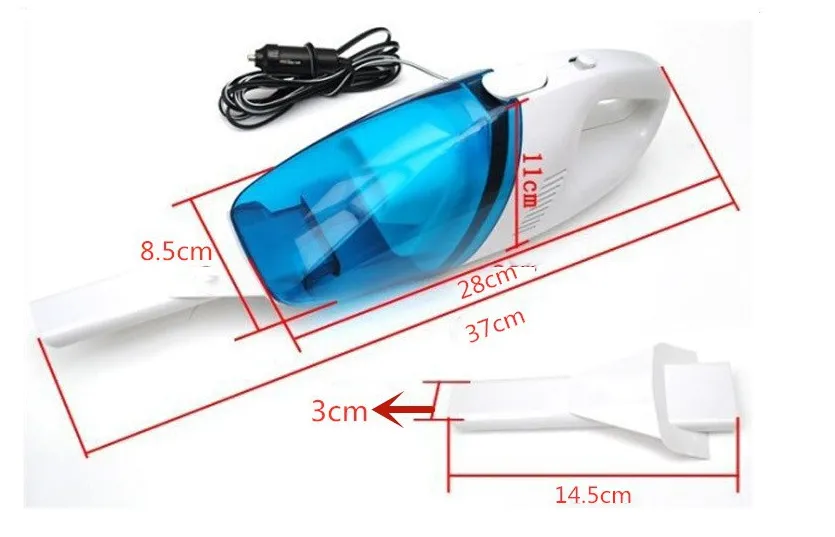 Dry and wet vacuum cleaner for small vehicle