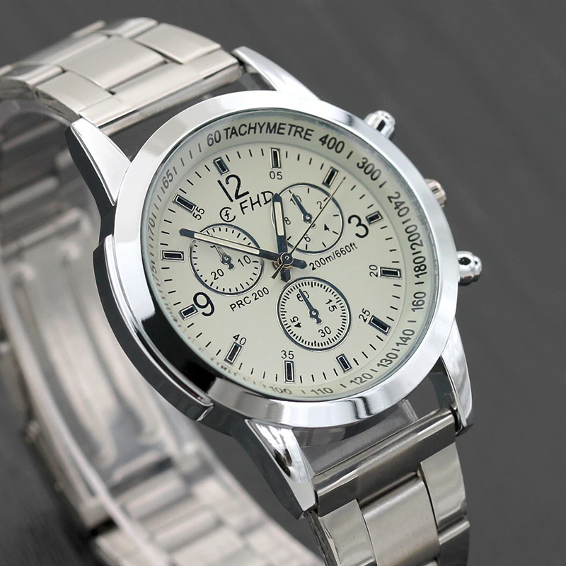 Blue Glass Belt Men's Watch Fashion Gift Quartz Watch