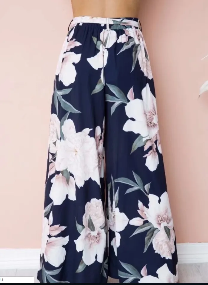 2021Ebay Amazon AliExpress Explosion models European and American women's high waist loose printed casual wide leg pants