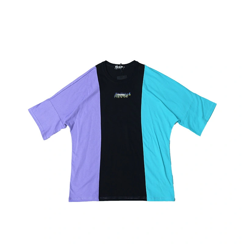 Men's Casual Panel Short Sleeve Print T-Shirt