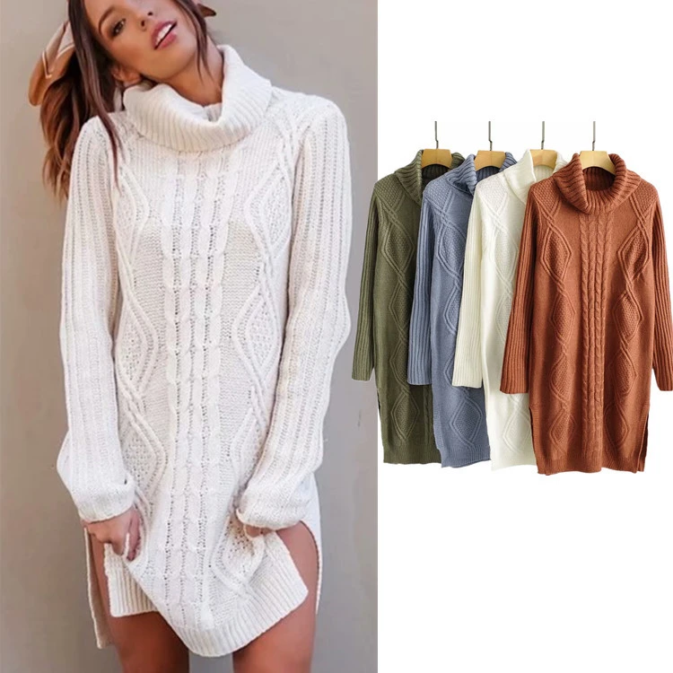 European and American split knitted hip dress