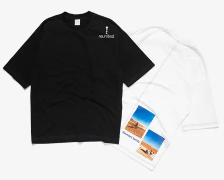 Summer new tide brand oversize loose HD landscape photo printing casual simple men's short-sleeved T-shirt