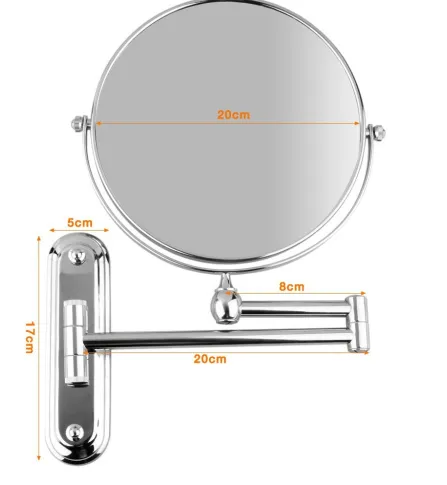 Cosmetic Mirror Wall Mounted Double Side Adjustable, Rotating Function Mirror