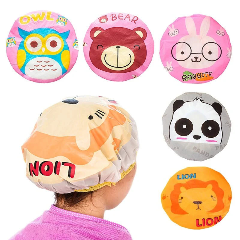 Cartoon waterproof shower cap