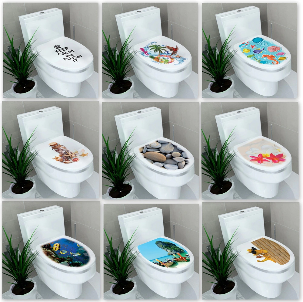 Three-dimensional Art Toilet Toilet Decoration Sticker