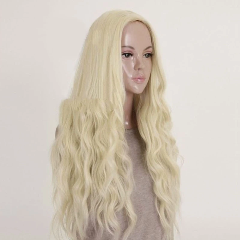 European And American Wig Women's Light Gold Corn Perm Set