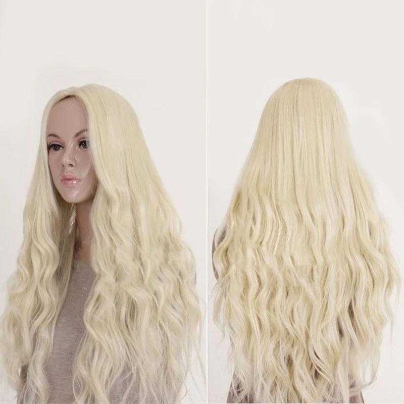 European And American Wig Women's Light Gold Corn Perm Set