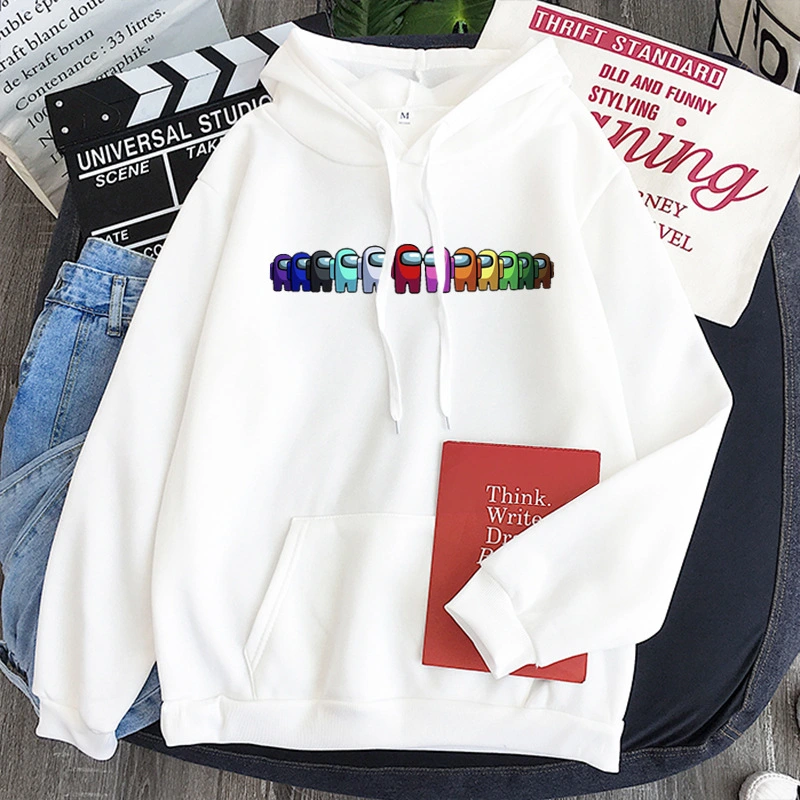 Printed Fashion Loose Long Sleeve Pullover Hoodie