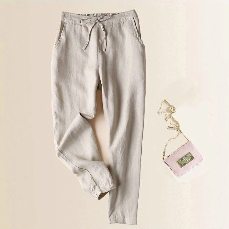 Women's cotton and linen harem pants