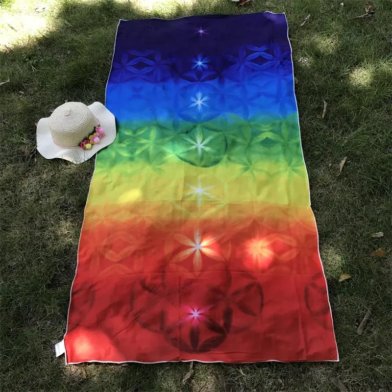 Square Rainbow Beach Towel Colorful Series