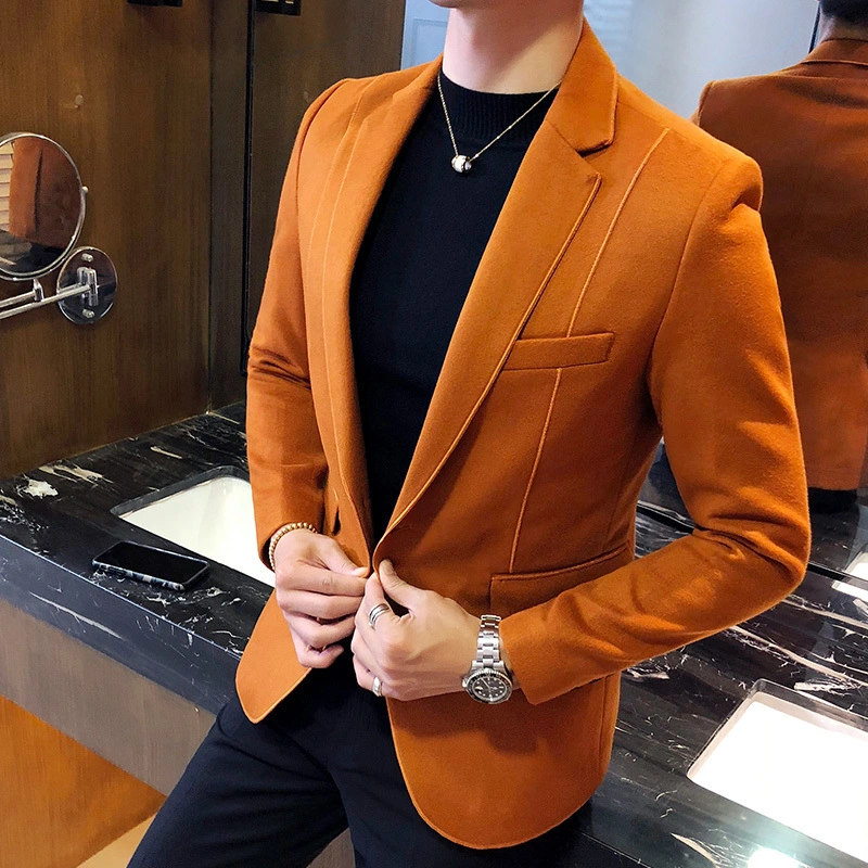 Men's Single Suit Solid Color Coat