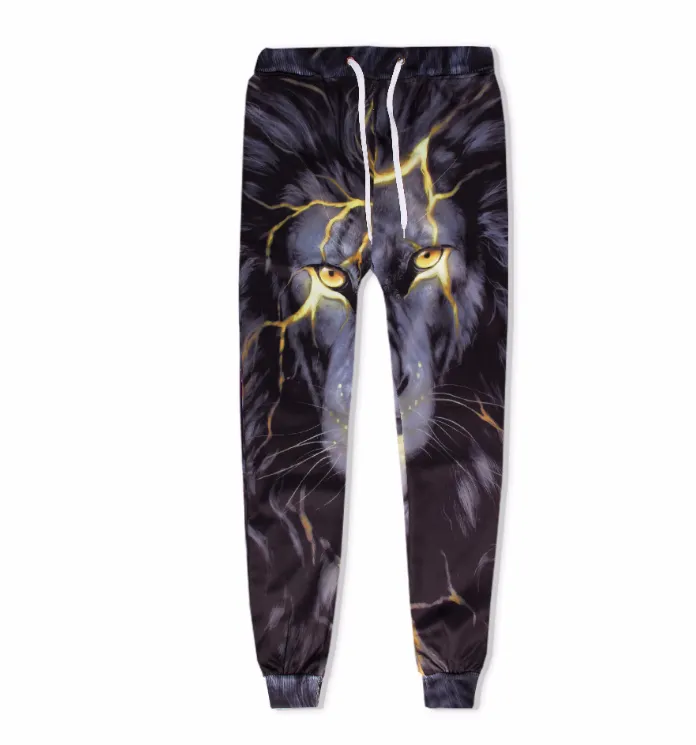 Lightning print small feet pants