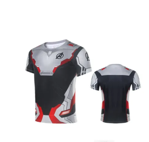 Foreign trade explosions Short-sleeved T-shirt Mesh cloth Avengers 4 Quantum battle suit concept 3D printing