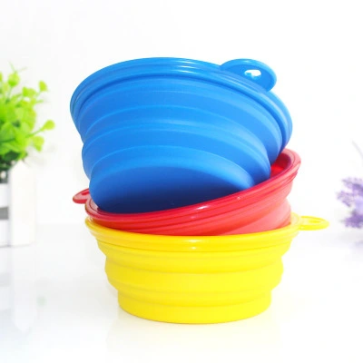 Folding silicone portable dog pot pet dog drinking water basin small dog drinking water use tool