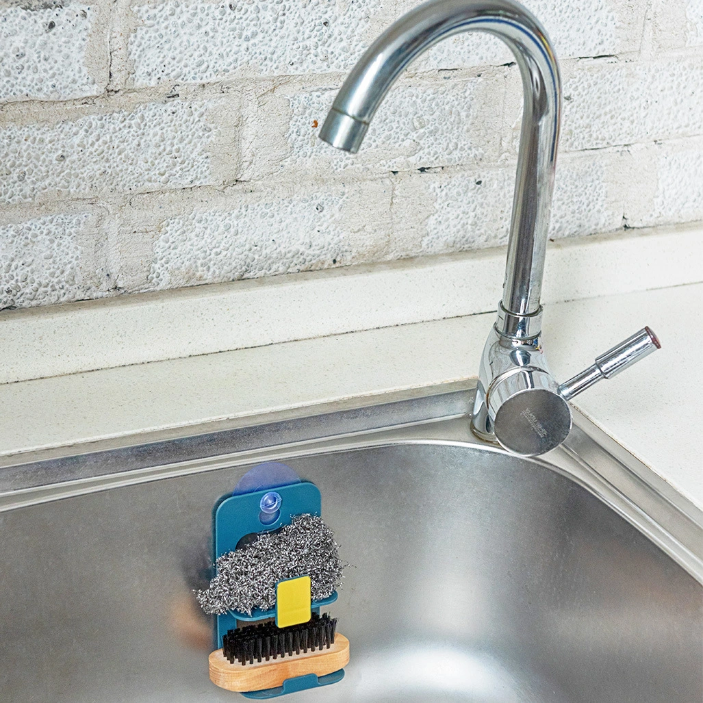 Suction Cup Plastic Double Drain Storage Rack