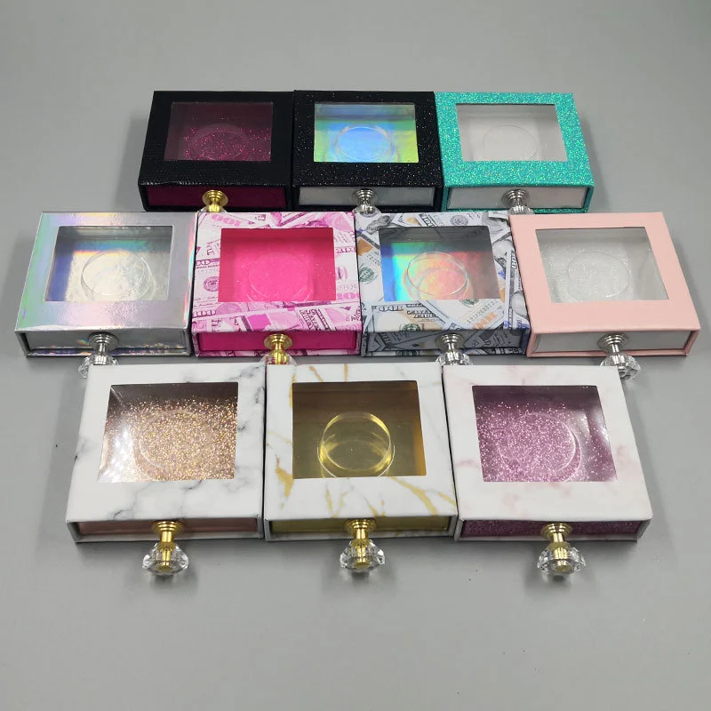 Diamond handle false eyelash case