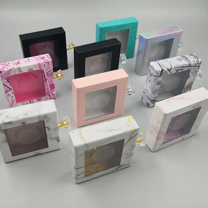 Diamond handle false eyelash case