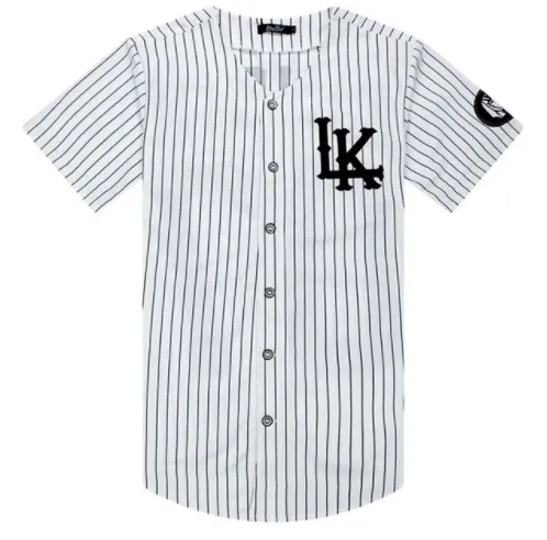 Striped T-shirt hip-hop men's and women's street style baseball shirt short-sleeved cardigan baseball shirt