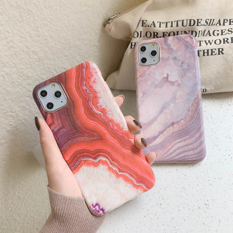 Marbled mobile phone case soft shell