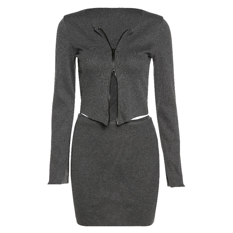 Wrapped skirt casual suit