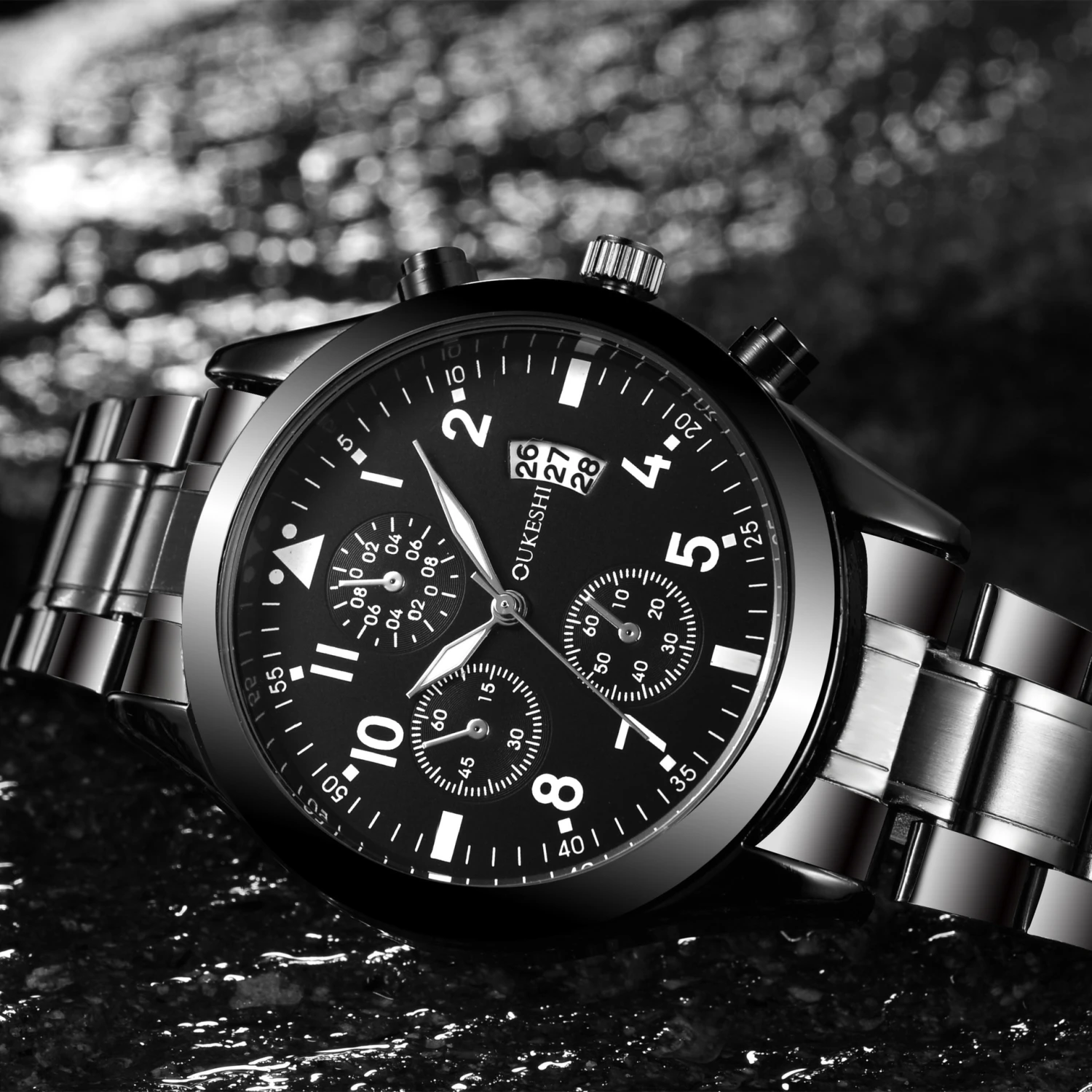 Waterproof Calendar Steel Band Watch