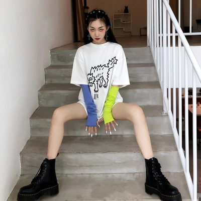 Loose large white short sleeve