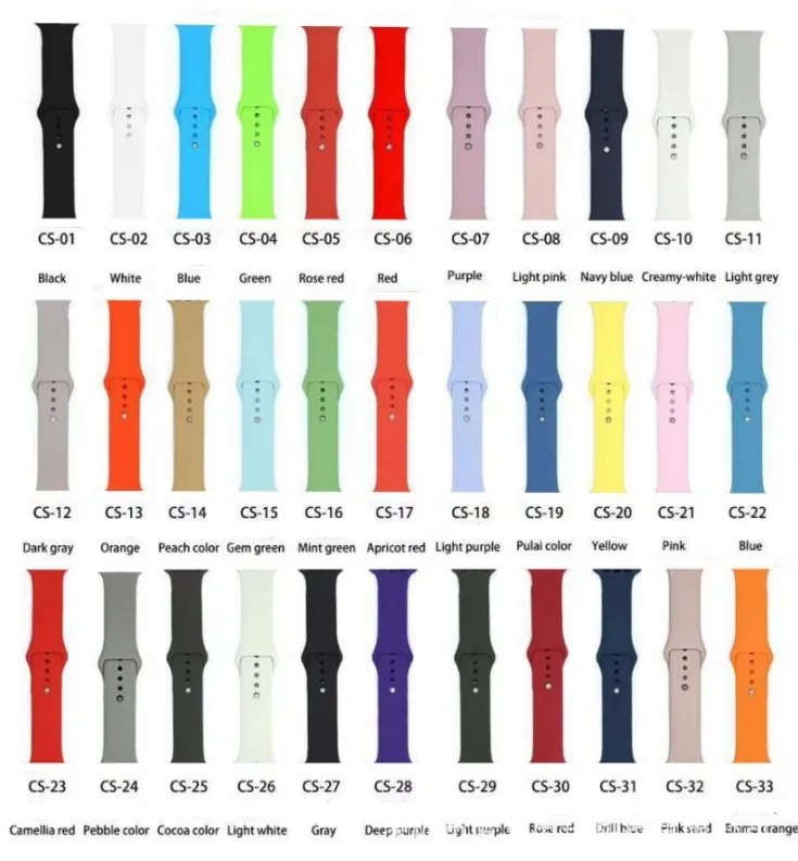 Compatible with Apple, Applicable Monochrome Silicone Strap For Iwatch Generation