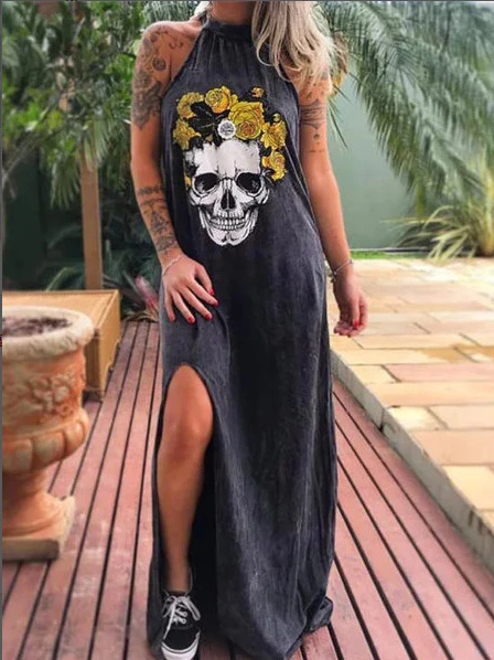 European And American Skull Style Cross-Border Head Printing Is Thin And Casual