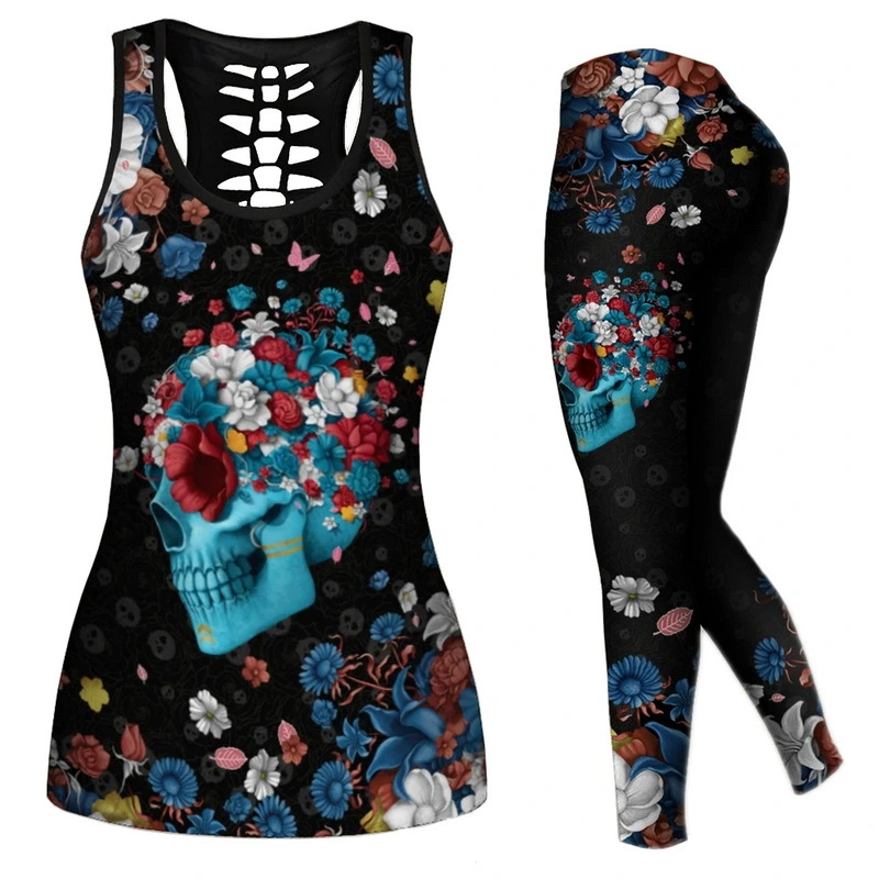 Hollow Vest Leggings Casual Sports Suit