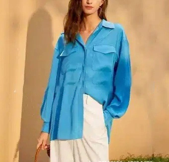Solid Color Lapel Long Sleeve Shirt Top