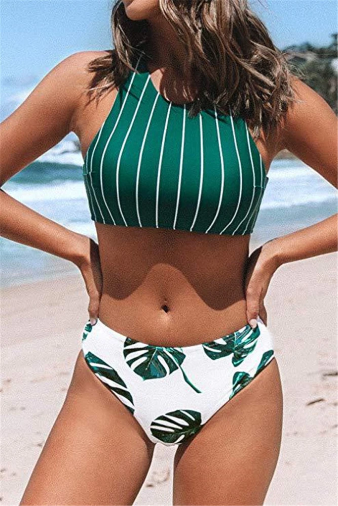 Striped One-Piece Swimsuit Bikini European And American Swimwear