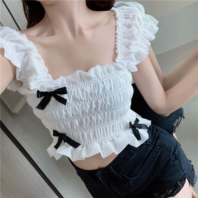 Summer New French Retro Chiffon Shirt
