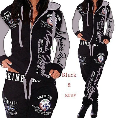 Fashion Sportswear Suit Women'S Spring And Autumn New Print Hoodie
