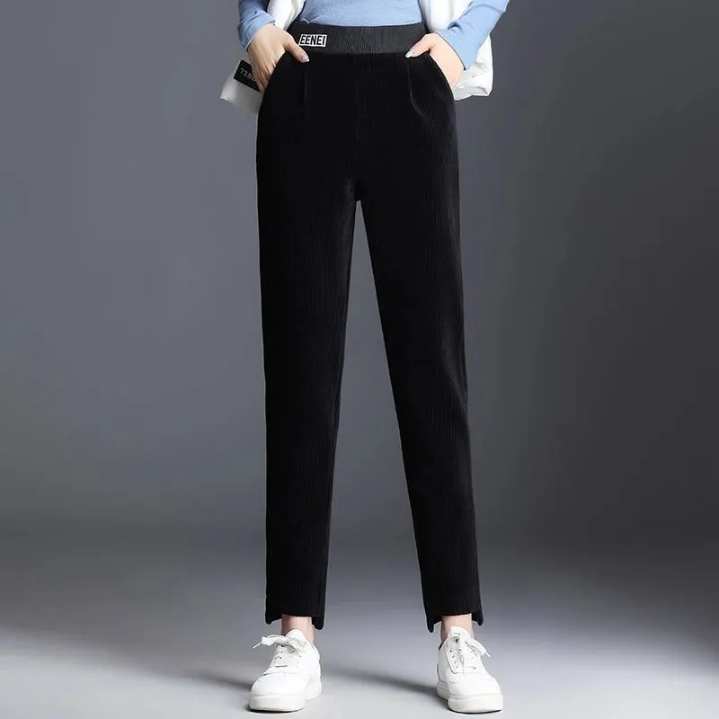 Pants Women New Korean Version Of Loose Pants Feet Harem Pants Women's Nine-Point Pants Old Pants Corduroy Carrot Pants