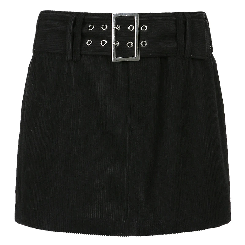 New Women'S Skirt Ins Hot Girl Retro Style Corduroy Belt Waist A-Line Skirt Women